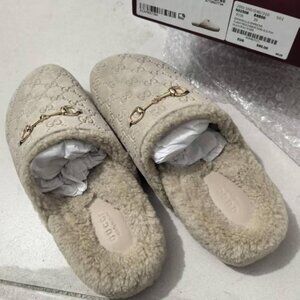 Brand New Gucci GG Suede Horsebit Mules - Size 39